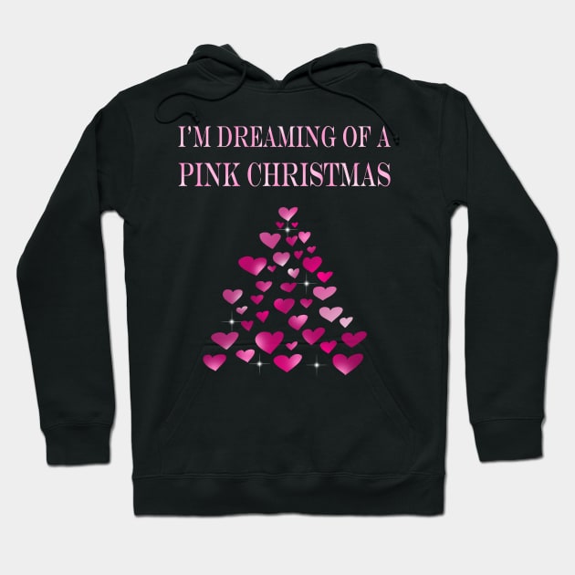 I am dreaming of a Pink Christmas funny heart Christmas tree Hoodie by Artstastic